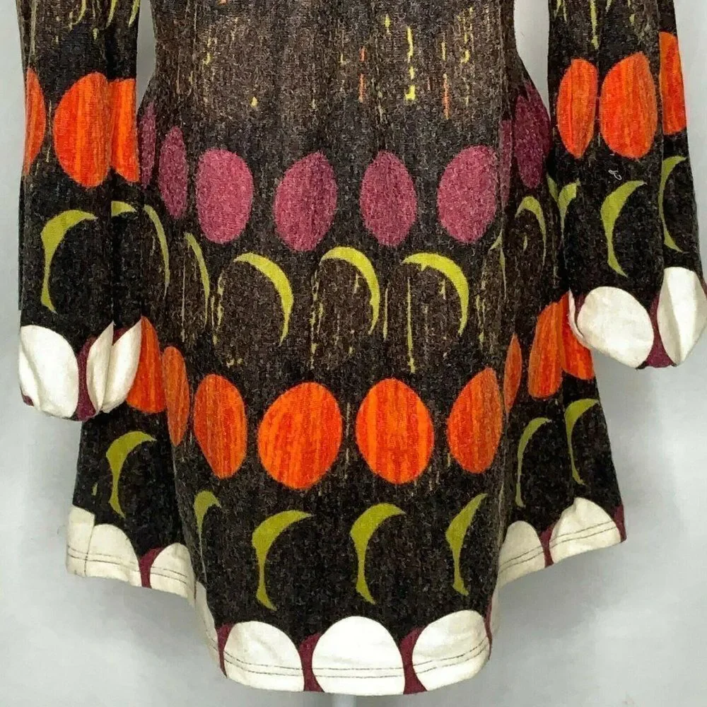Axyeh Anthropologie Sweater Dress M Dots Mod Retro - Picture 3 of 5